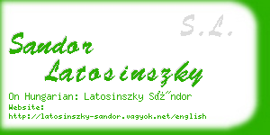 sandor latosinszky business card